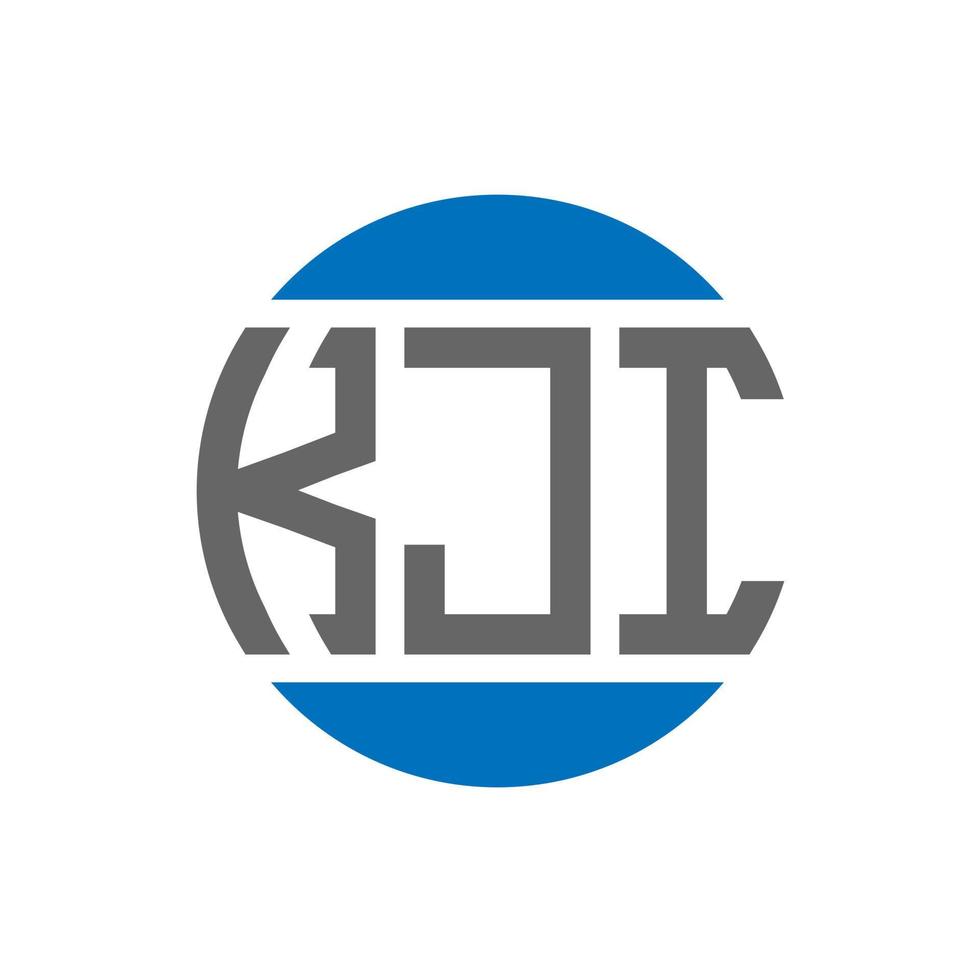 diseño de logotipo de letra kji sobre fondo blanco. concepto de logotipo de círculo de iniciales creativas kji. diseño de letras kji. vector