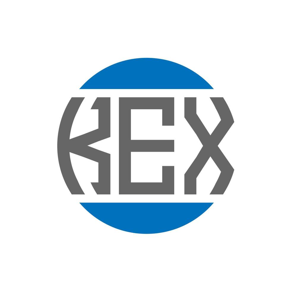 diseño de logotipo de letra kex sobre fondo blanco. concepto de logotipo de círculo de iniciales creativas kex. diseño de letras kex. vector