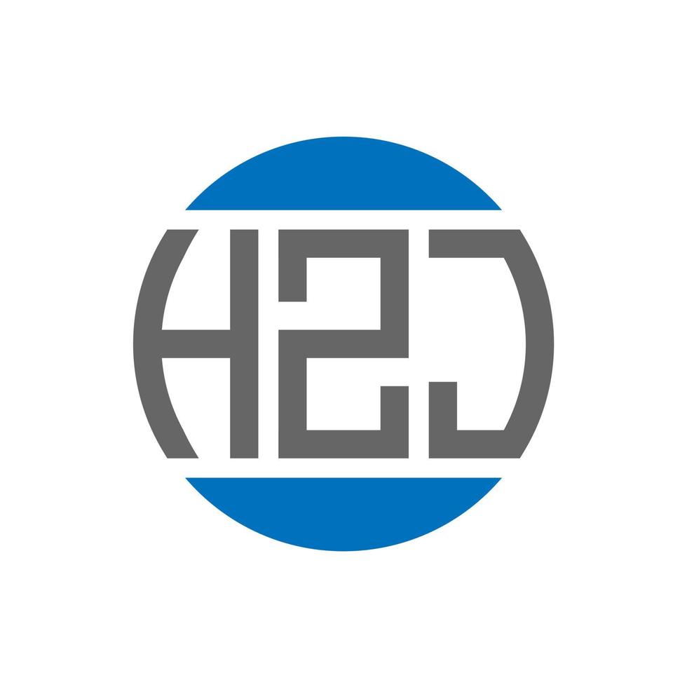 diseño del logotipo de la letra hzj sobre fondo blanco. concepto de logotipo de círculo de iniciales creativas hzj. diseño de letras hzj. vector