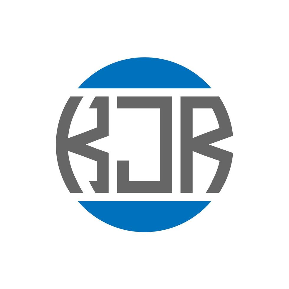 diseño de logotipo de letra kjr sobre fondo blanco. concepto de logotipo de círculo de iniciales creativas kjr. diseño de letras kjr. vector