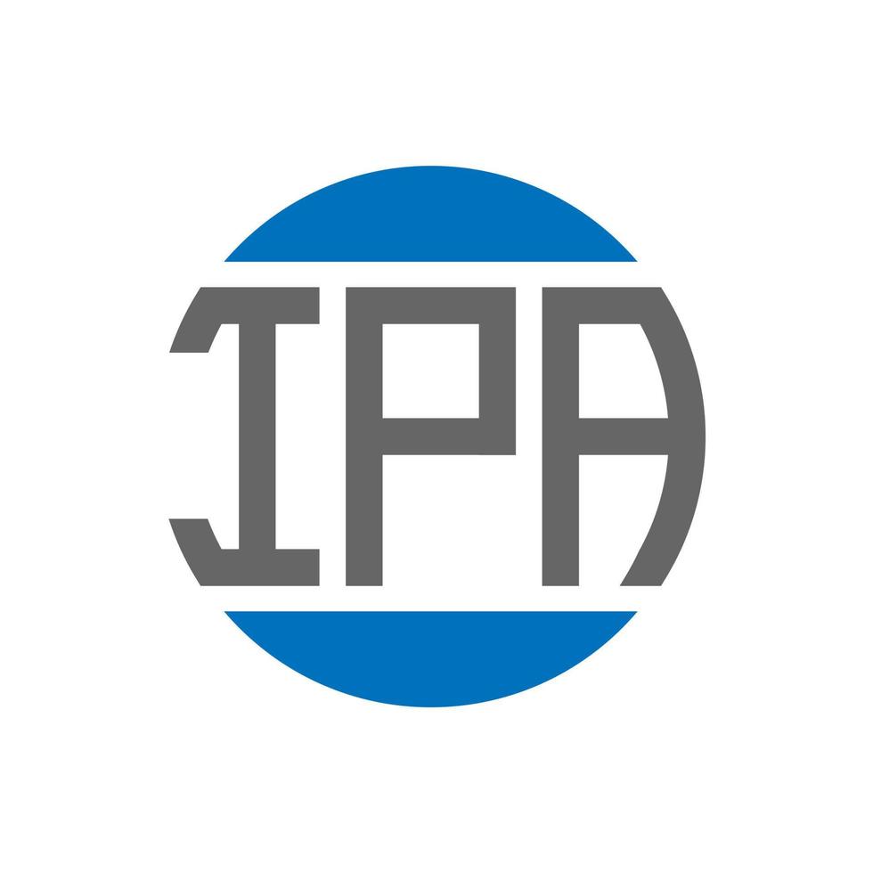 diseño de logotipo de letra ipa sobre fondo blanco. concepto de logotipo de círculo de iniciales creativas de ipa. diseño de letras ipa. vector