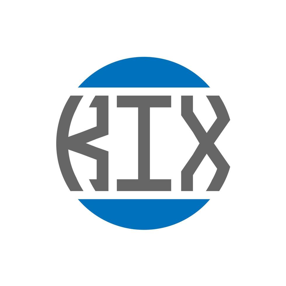 diseño del logotipo de la letra kix sobre fondo blanco. concepto de logotipo de círculo de iniciales creativas kix. diseño de letras kix. vector