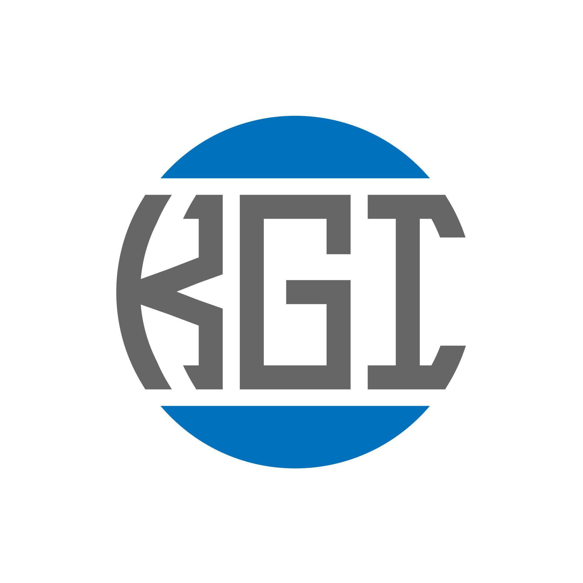 KGI letter logo design on white background. KGI creative initials circle logo concept. KGI