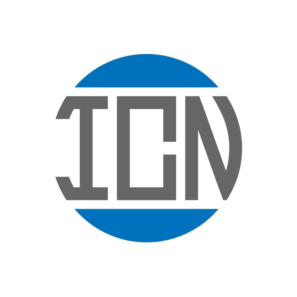 diseño de logotipo de letra icn sobre fondo blanco. concepto de logotipo de círculo de iniciales creativas icn. diseño de letras icn. vector