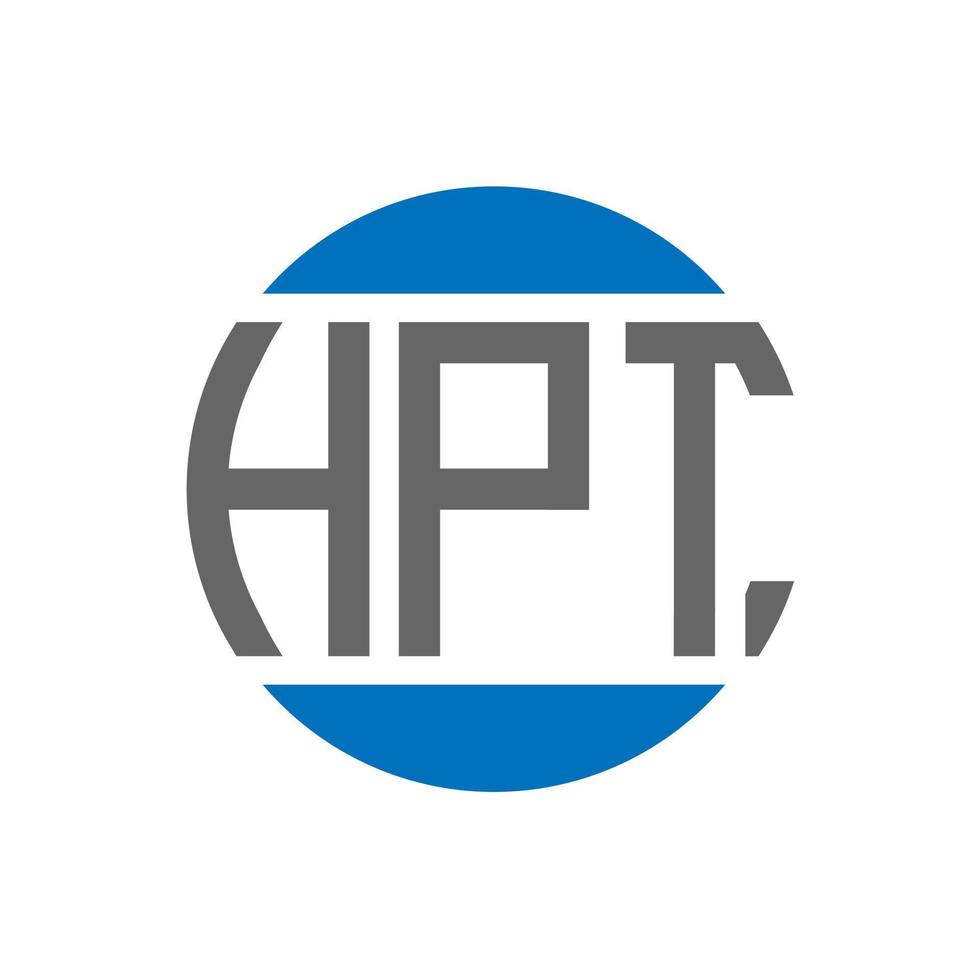 diseño de logotipo de letra hpt sobre fondo blanco. concepto de logotipo de círculo de iniciales creativas hpt. diseño de letra hpt. vector