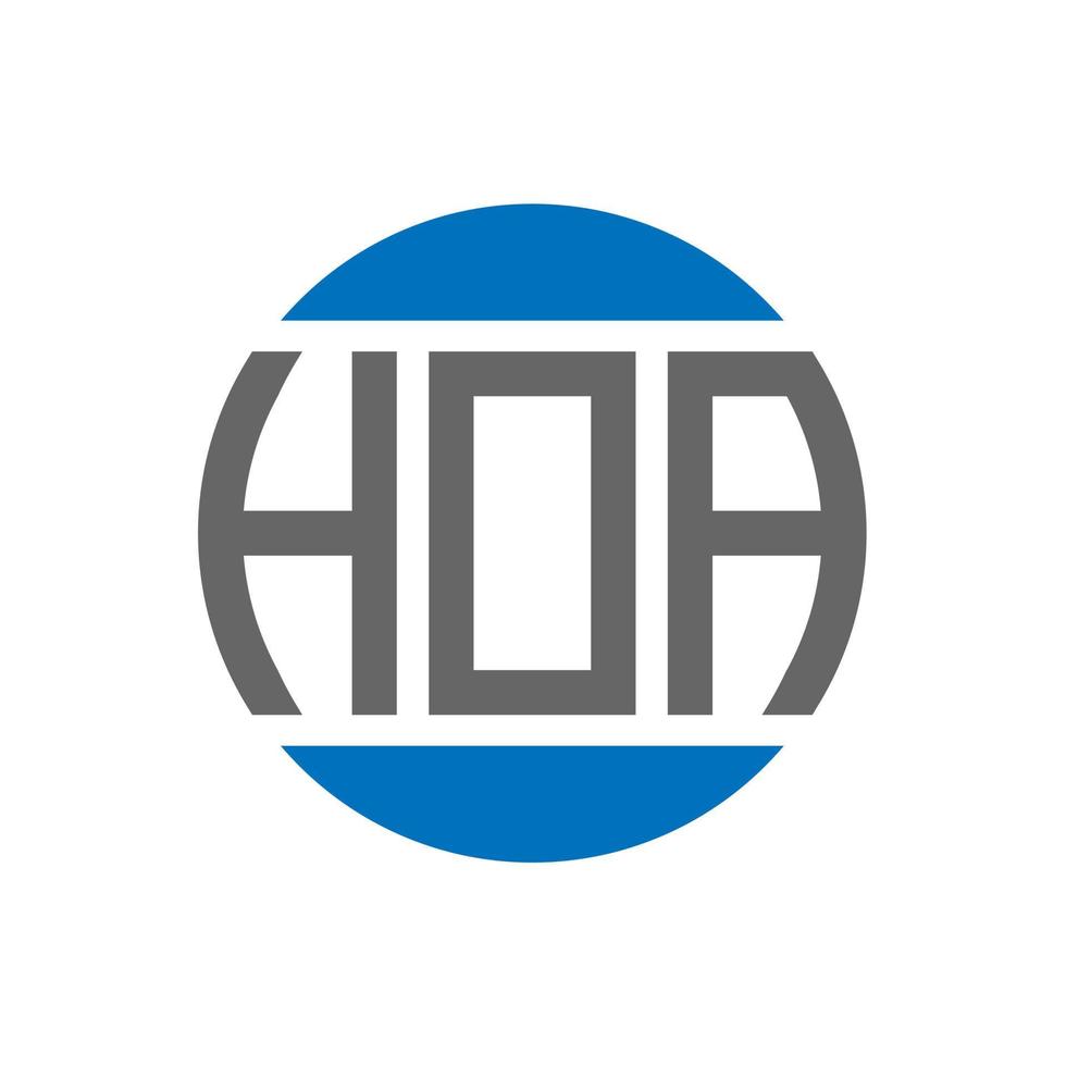 HOA letter logo design on white background. HOA creative initials circle logo concept. HOA letter design. vector