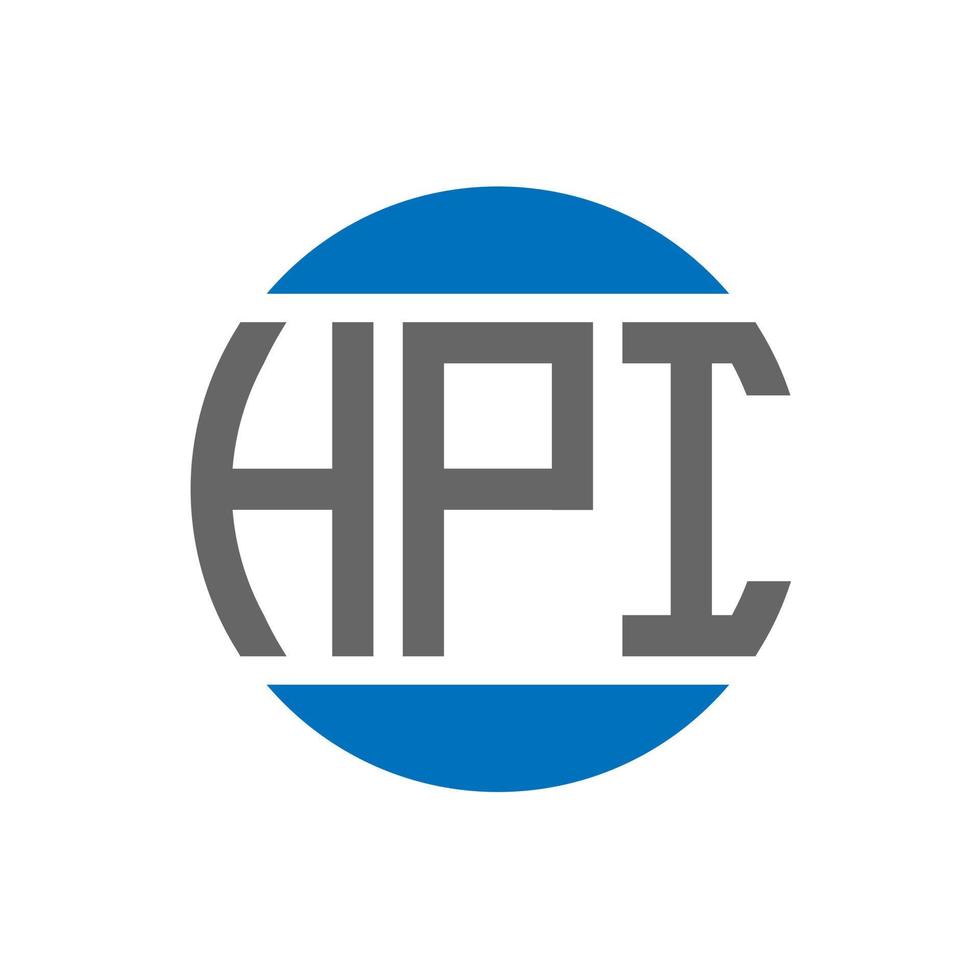 diseño de logotipo de letra hpi sobre fondo blanco. concepto de logotipo de círculo de iniciales creativas hpi. diseño de letras hpi. vector