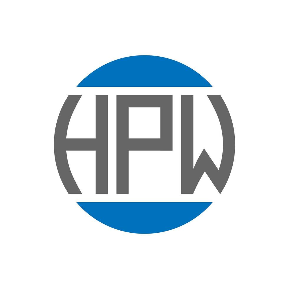 HPW letter logo design on white background. HPW creative initials circle logo concept. HPW letter design. vector