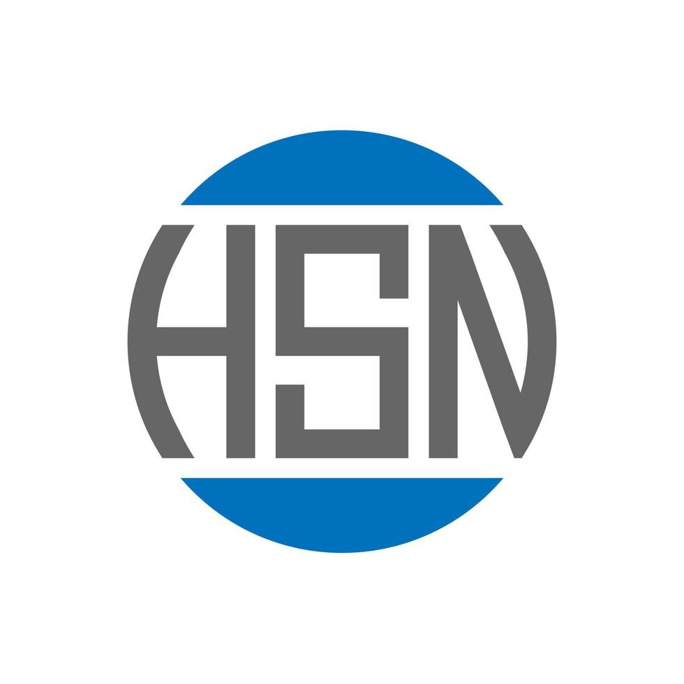 diseño de logotipo de letra hsn sobre fondo blanco. concepto de logotipo de círculo de iniciales creativas hsn. diseño de carta hsn. vector