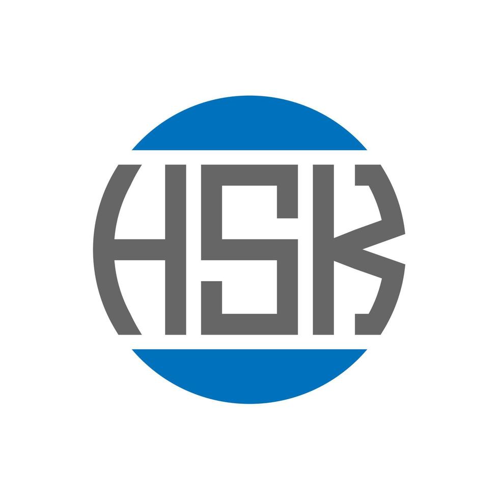 diseño de logotipo de letra hsk sobre fondo blanco. concepto de logotipo de círculo de iniciales creativas hsk. diseño de letras hsk. vector