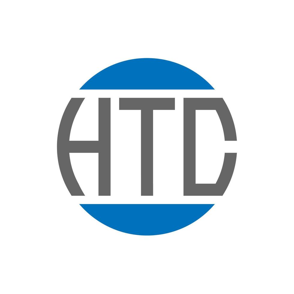 diseño de logotipo de letra htc sobre fondo blanco. Concepto de logotipo de círculo de iniciales creativas htc. diseño de letras htc. vector