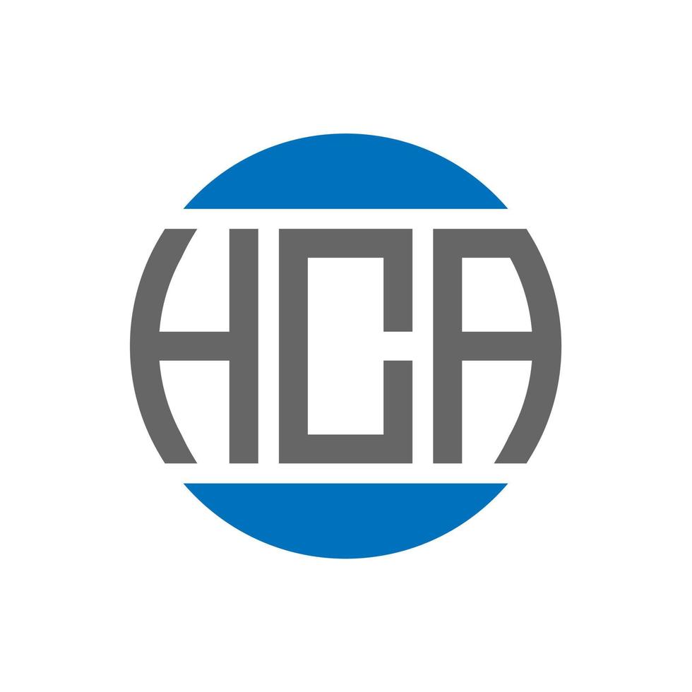 diseño de logotipo de letra hca sobre fondo blanco. concepto de logotipo de círculo de iniciales creativas hca. diseño de letras hca. vector