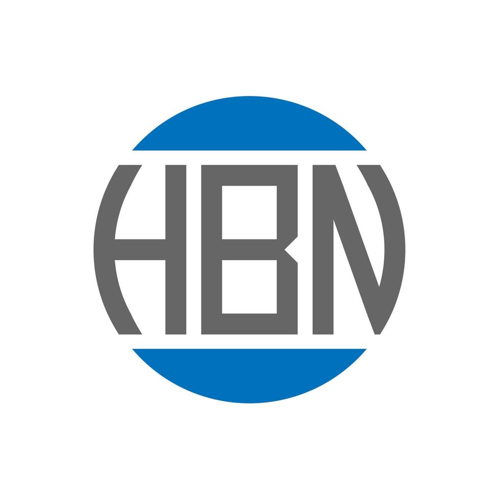 diseño de logotipo de letra hbn sobre fondo blanco. concepto de logotipo de círculo de iniciales creativas hbn. diseño de letras hbn. vector