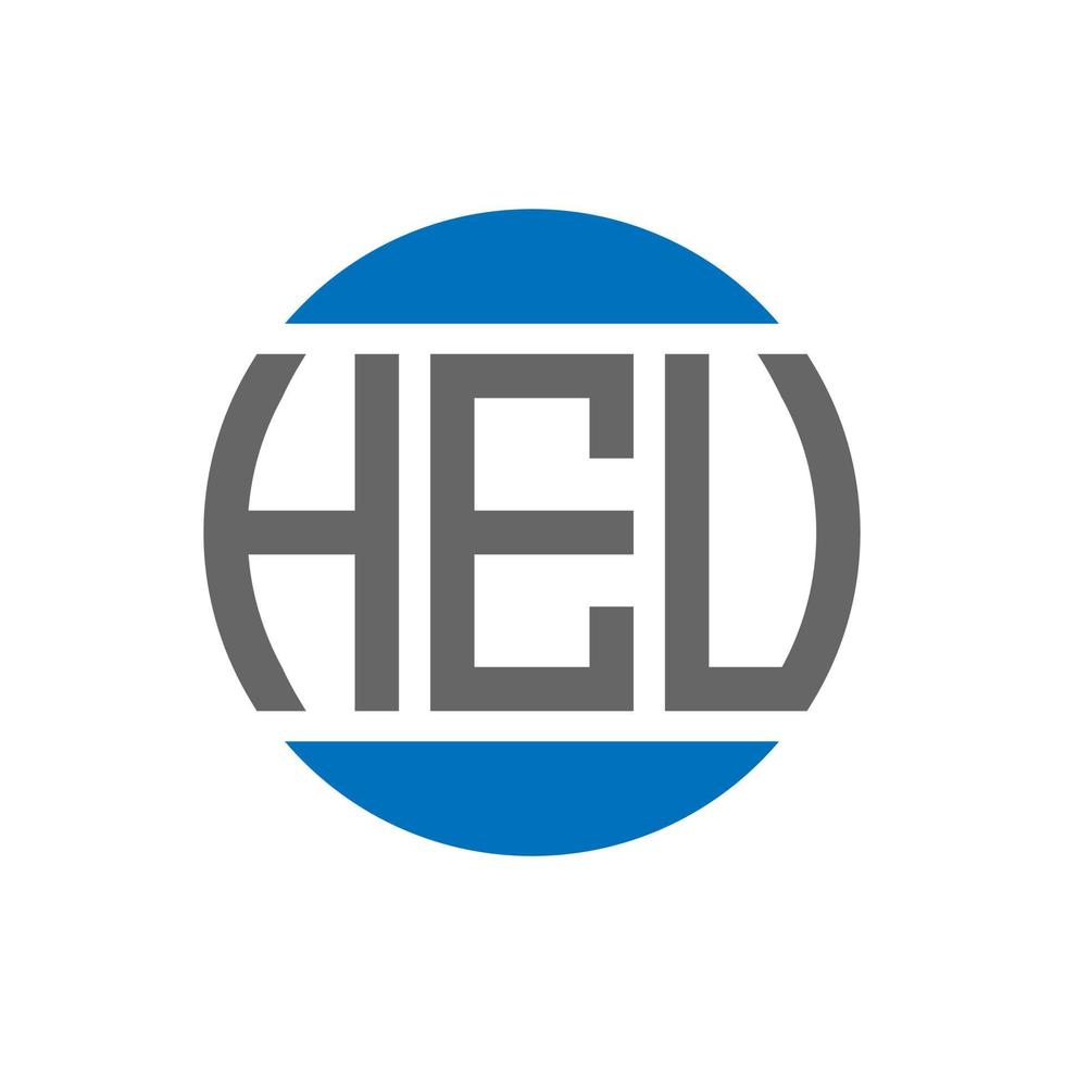 diseño del logotipo de la letra heu sobre fondo blanco. concepto de logotipo de círculo de iniciales creativas heu. heu diseño de letras. vector