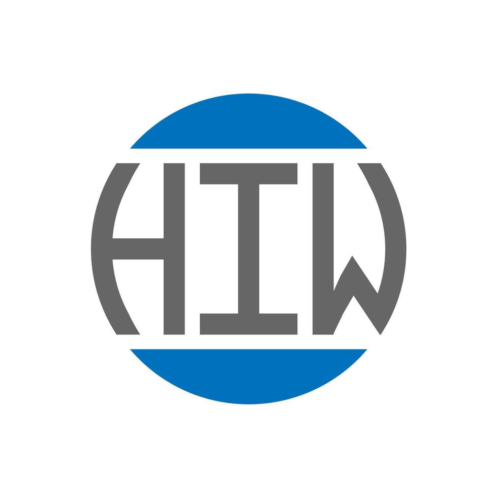 HIW letter logo design on white background. HIW creative initials circle logo concept. HIW letter design. vector