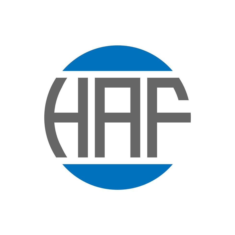 diseño de logotipo de letra haf sobre fondo blanco. concepto de logotipo de círculo de iniciales creativas haf. diseño de letra media. vector