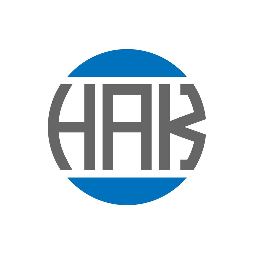 diseño de logotipo de letra hak sobre fondo blanco. concepto de logotipo de círculo de iniciales creativas hak. diseño de letras hak. vector