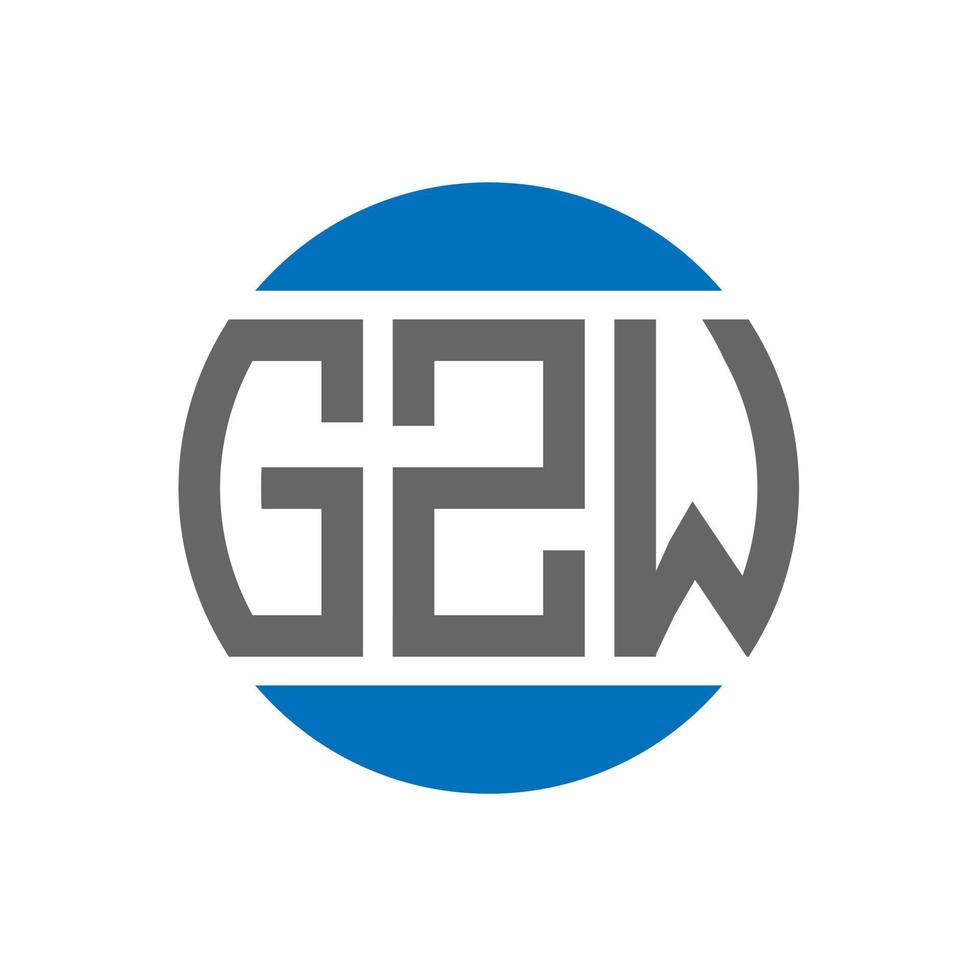 diseño de logotipo de letra gzw sobre fondo blanco. concepto de logotipo de círculo de iniciales creativas de gzw. diseño de letras gzw. vector