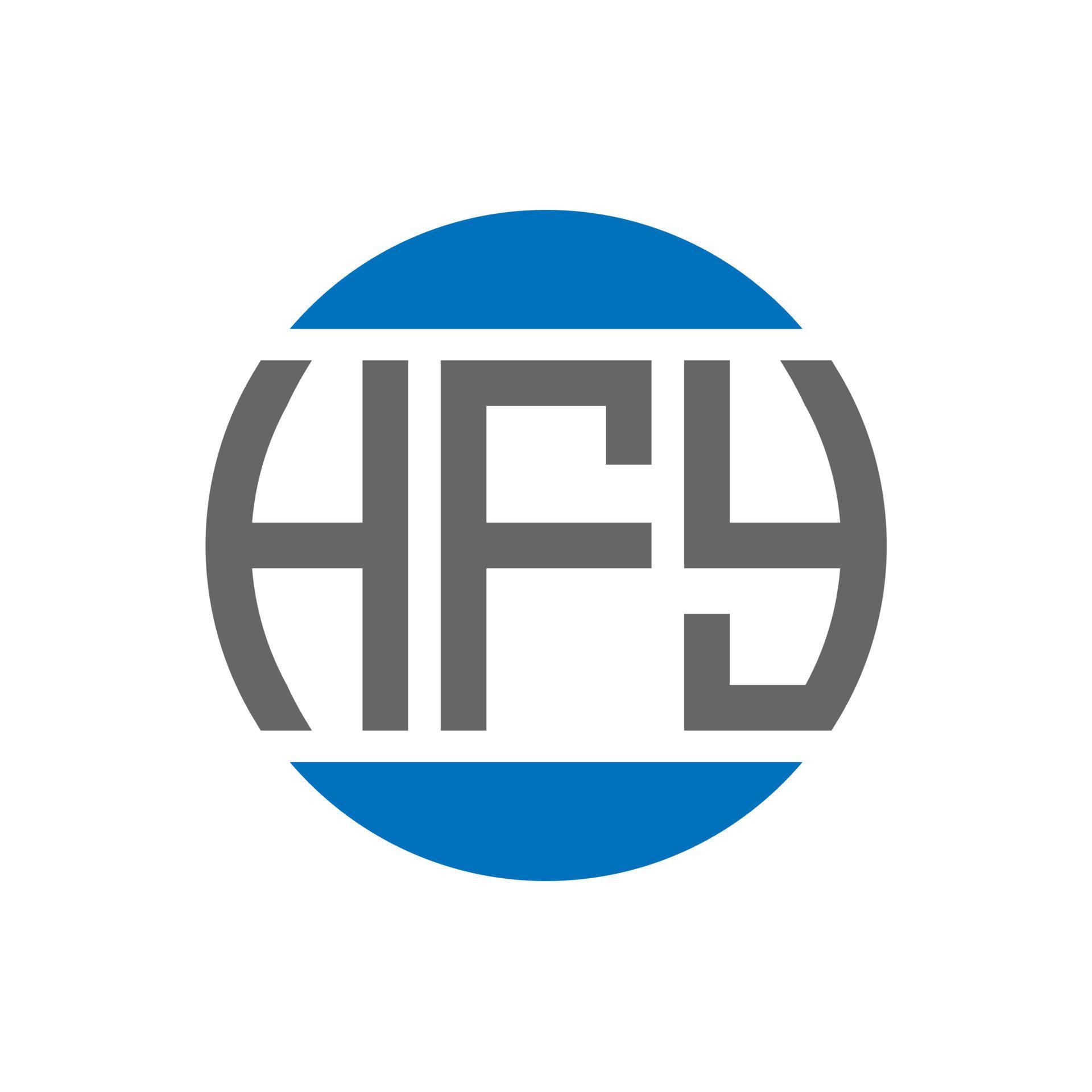 HFY letter logo design on white background. HFY creative initials