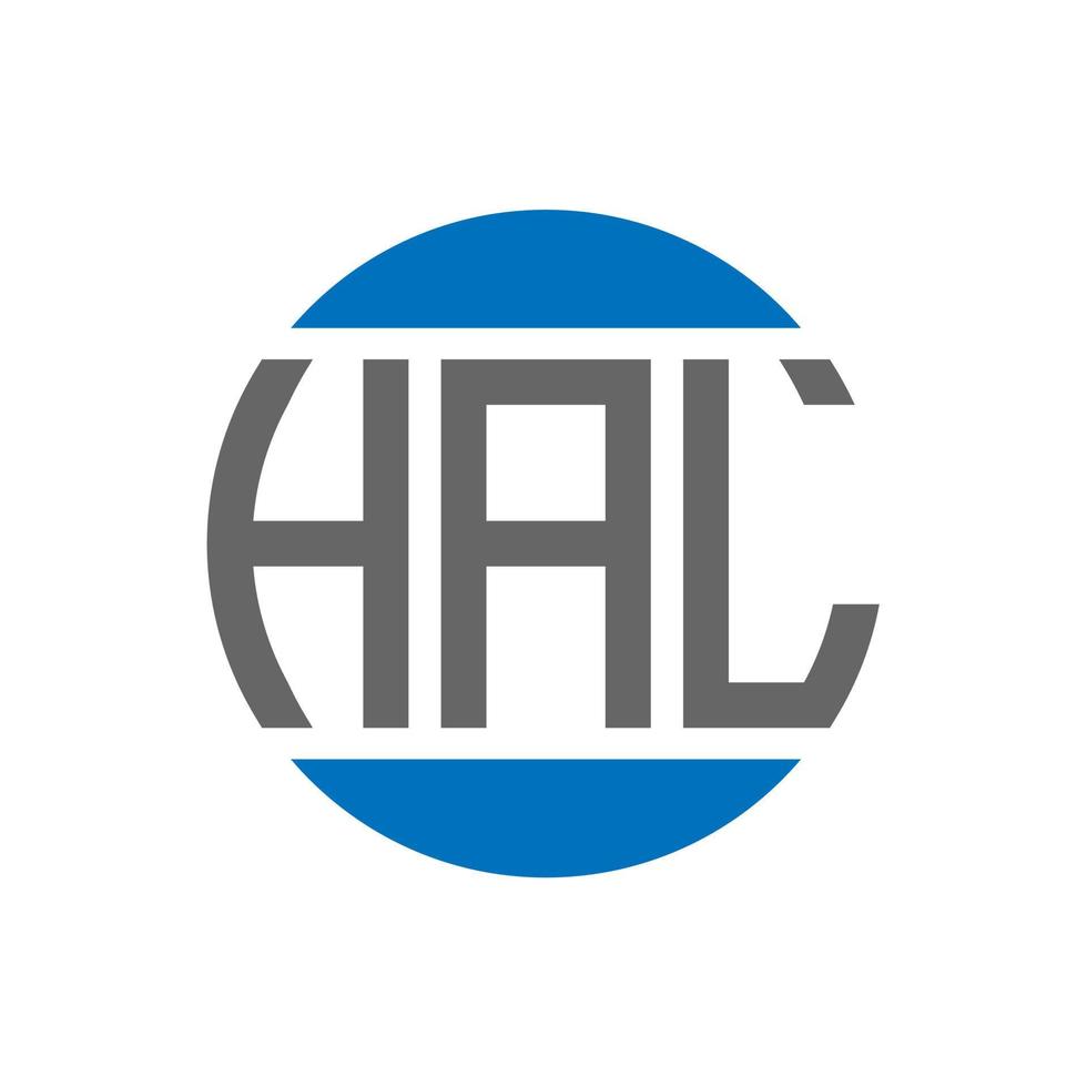 diseño de logotipo de letra hal sobre fondo blanco. concepto de logotipo de círculo de iniciales creativas hal. diseño de letras hal. vector