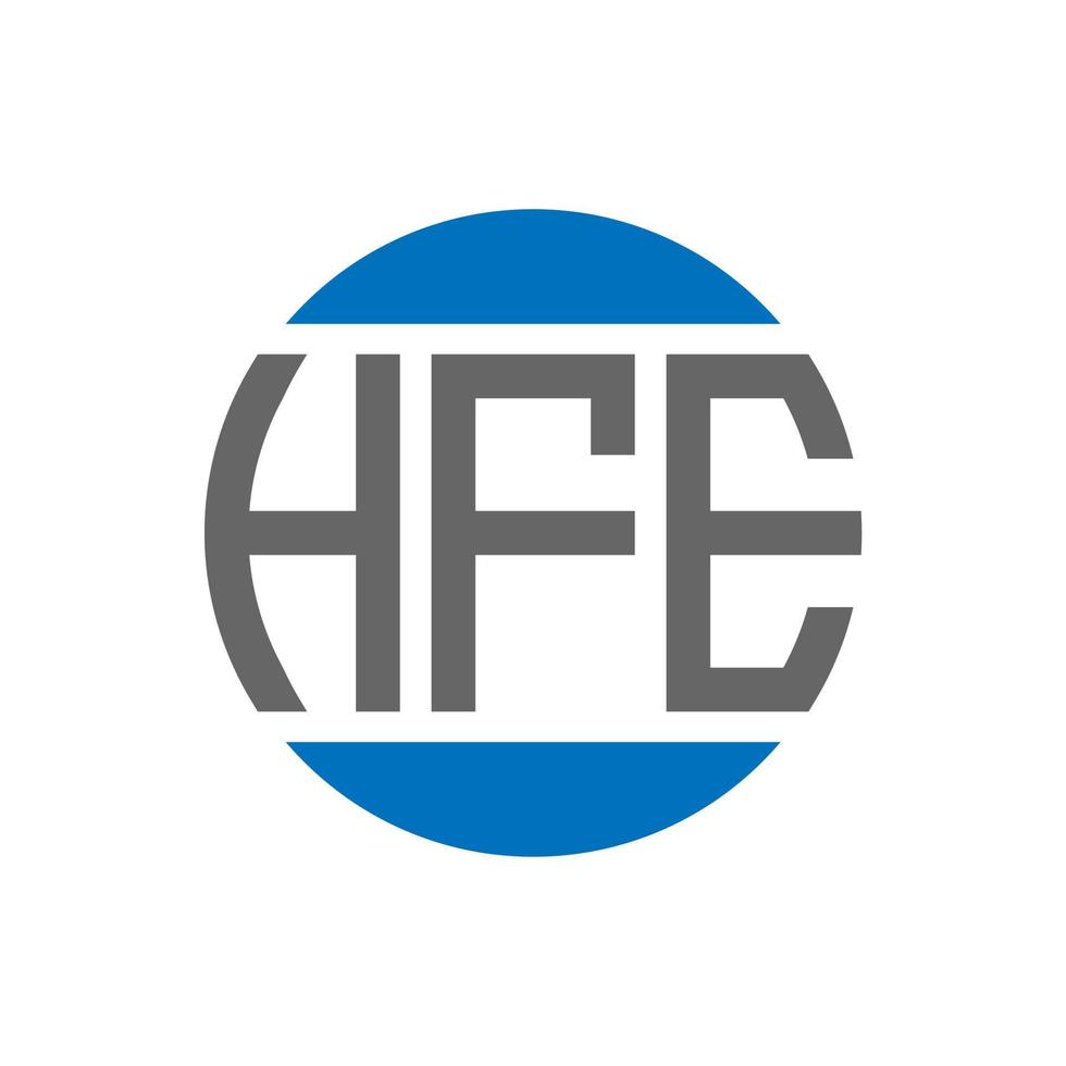 diseño de logotipo de letra hfe sobre fondo blanco. concepto de logotipo de círculo de iniciales creativas hfe. diseño de letras hfe. vector