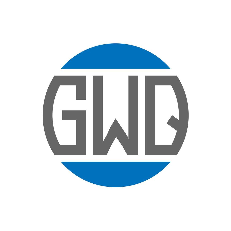 diseño de logotipo de letra gwq sobre fondo blanco. concepto de logotipo de círculo de iniciales creativas de gwq. diseño de letras gwq. vector