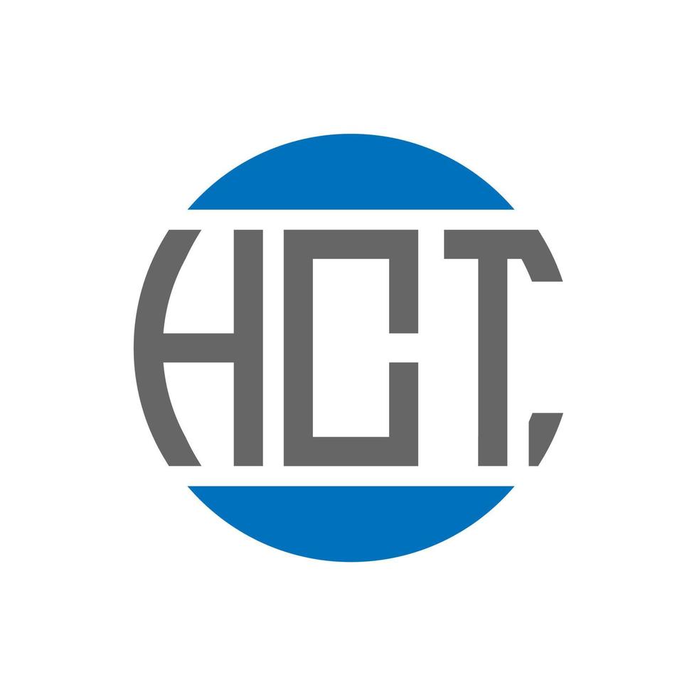 diseño de logotipo de letra hct sobre fondo blanco. concepto de logotipo de círculo de iniciales creativas hct. diseño de letras hct. vector