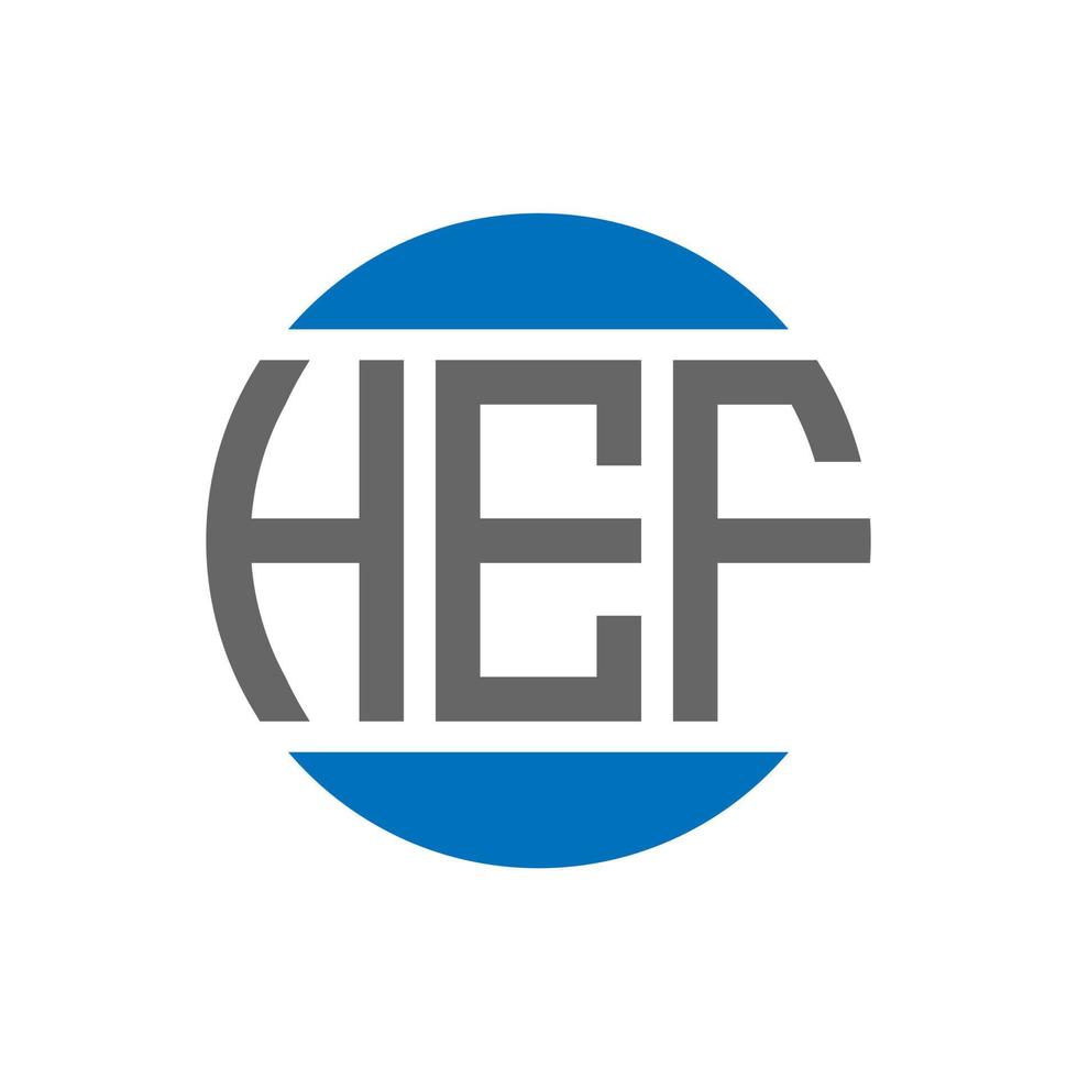 diseño de logotipo de letra hef sobre fondo blanco. concepto de logotipo de círculo de iniciales creativas hef. diseño de letras hef. vector