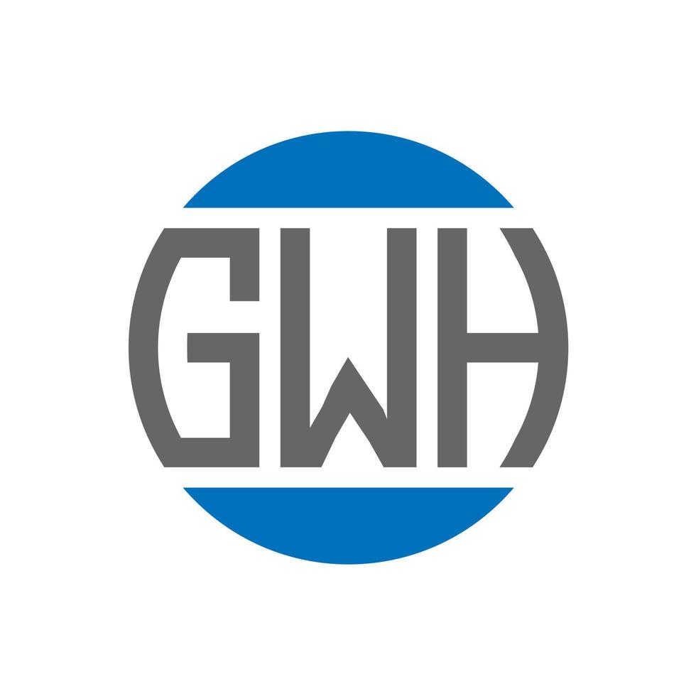 GWH letter logo design on white background. GWH creative initials circle logo concept. GWH letter design. vector