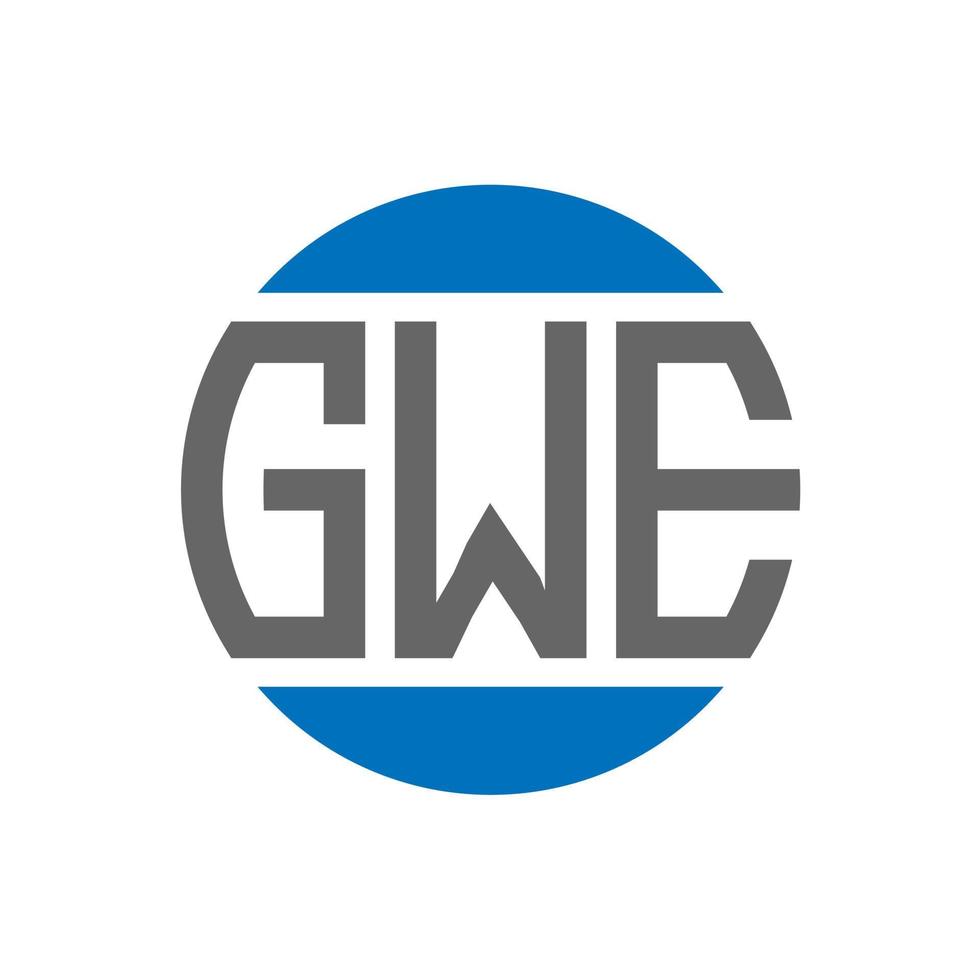 diseño de logotipo de letra gwe sobre fondo blanco. concepto de logotipo de círculo de iniciales creativas de gwe. diseño de letras gwe. vector