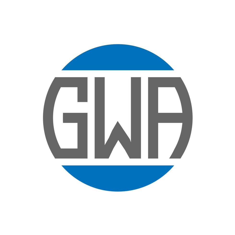 diseño de logotipo de letra gwa sobre fondo blanco. concepto de logotipo de círculo de iniciales creativas de gwa. diseño de letras gwa. vector