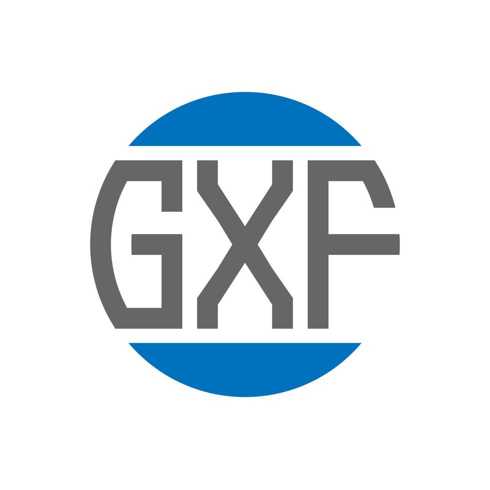 diseño de logotipo de letra gxf sobre fondo blanco. concepto de logotipo de círculo de iniciales creativas gxf. diseño de letras gxf. vector