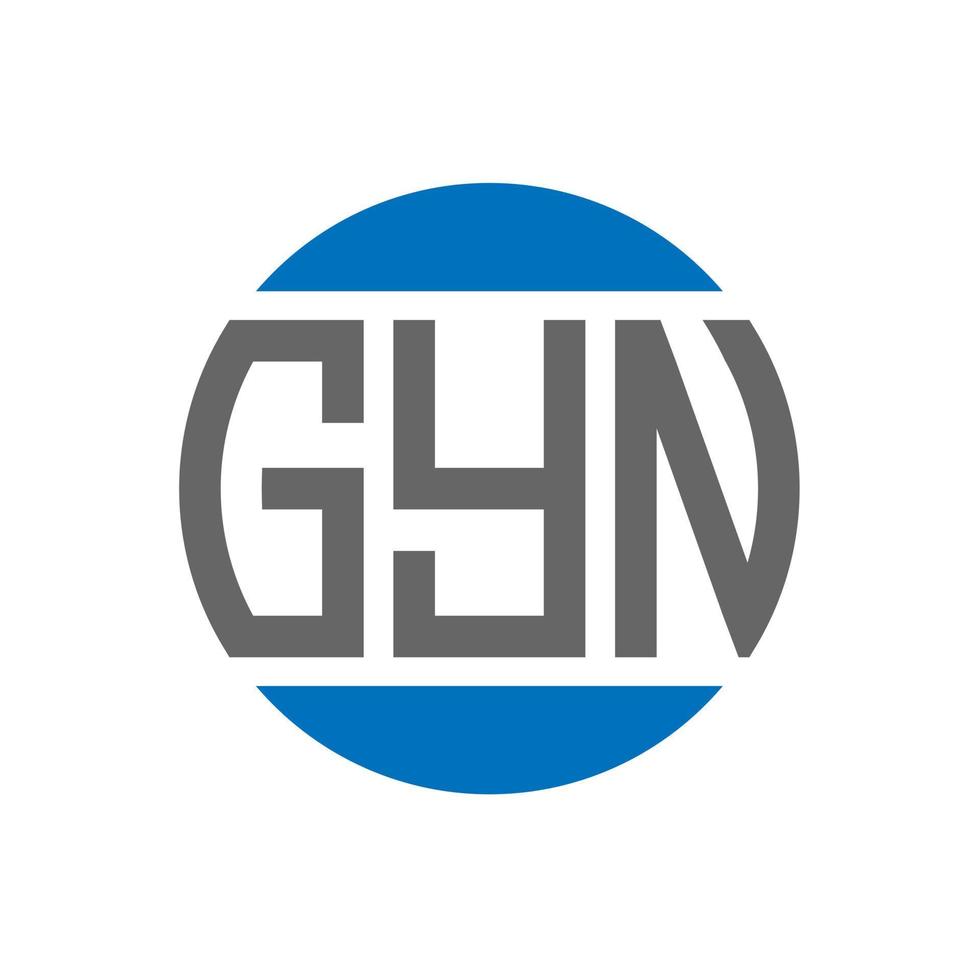 diseño de logotipo de letra gyn sobre fondo blanco. concepto de logotipo de círculo de iniciales creativas de gyn. diseño de letras de ginecología. vector