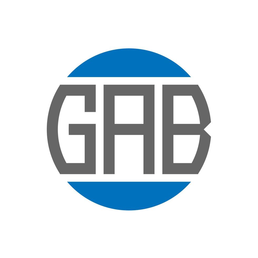 diseño de logotipo de carta gab sobre fondo blanco. concepto de logotipo de círculo de iniciales creativas gab. diseño de letras gab. vector