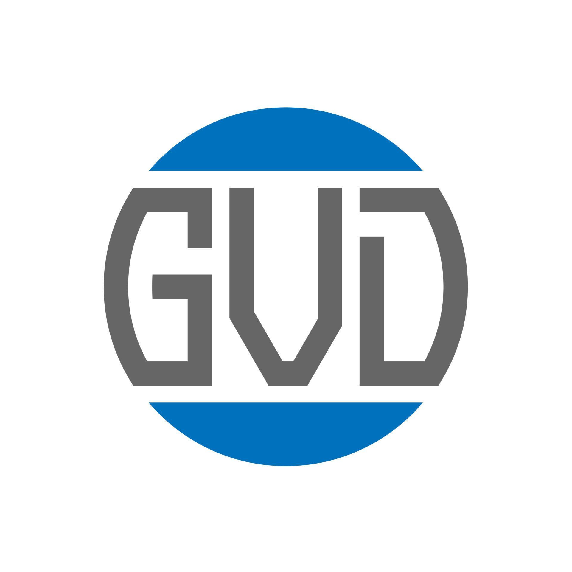 GVD letter logo design on white background. GVD creative initials