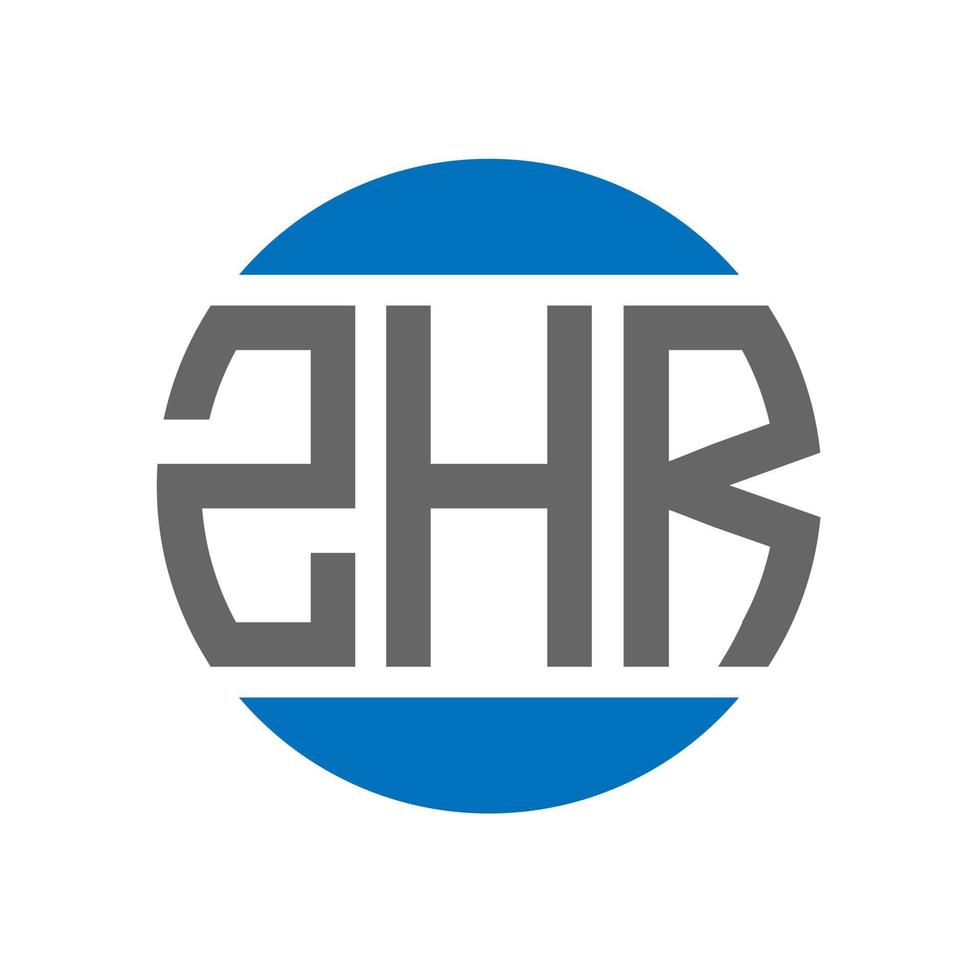 ZHR letter logo design on white background. ZHR creative initials circle logo concept. ZHR letter design. vector