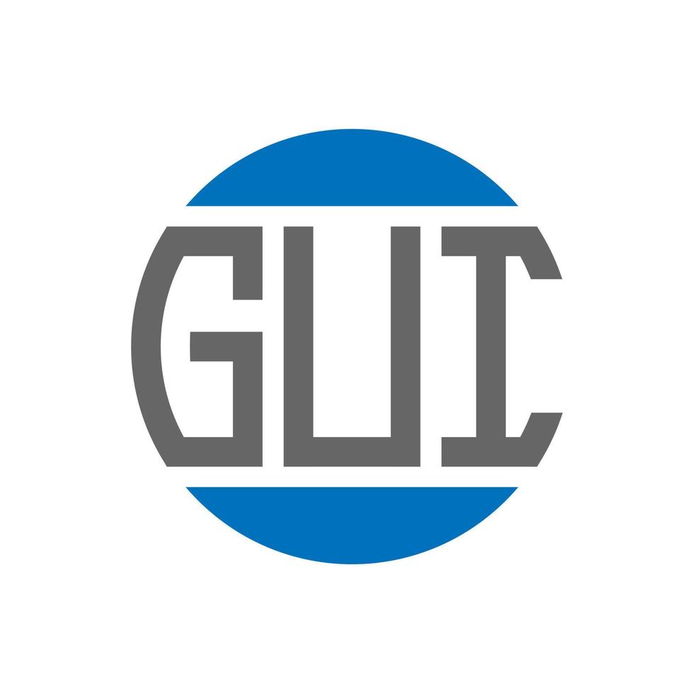 GUI letter logo design on white background. GUI creative initials circle logo concept. GUI letter design. vector