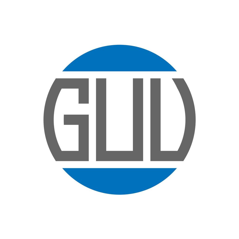 diseño de logotipo de letra guu sobre fondo blanco. concepto de logotipo de círculo de iniciales creativas de guu. diseño de letras guu. vector