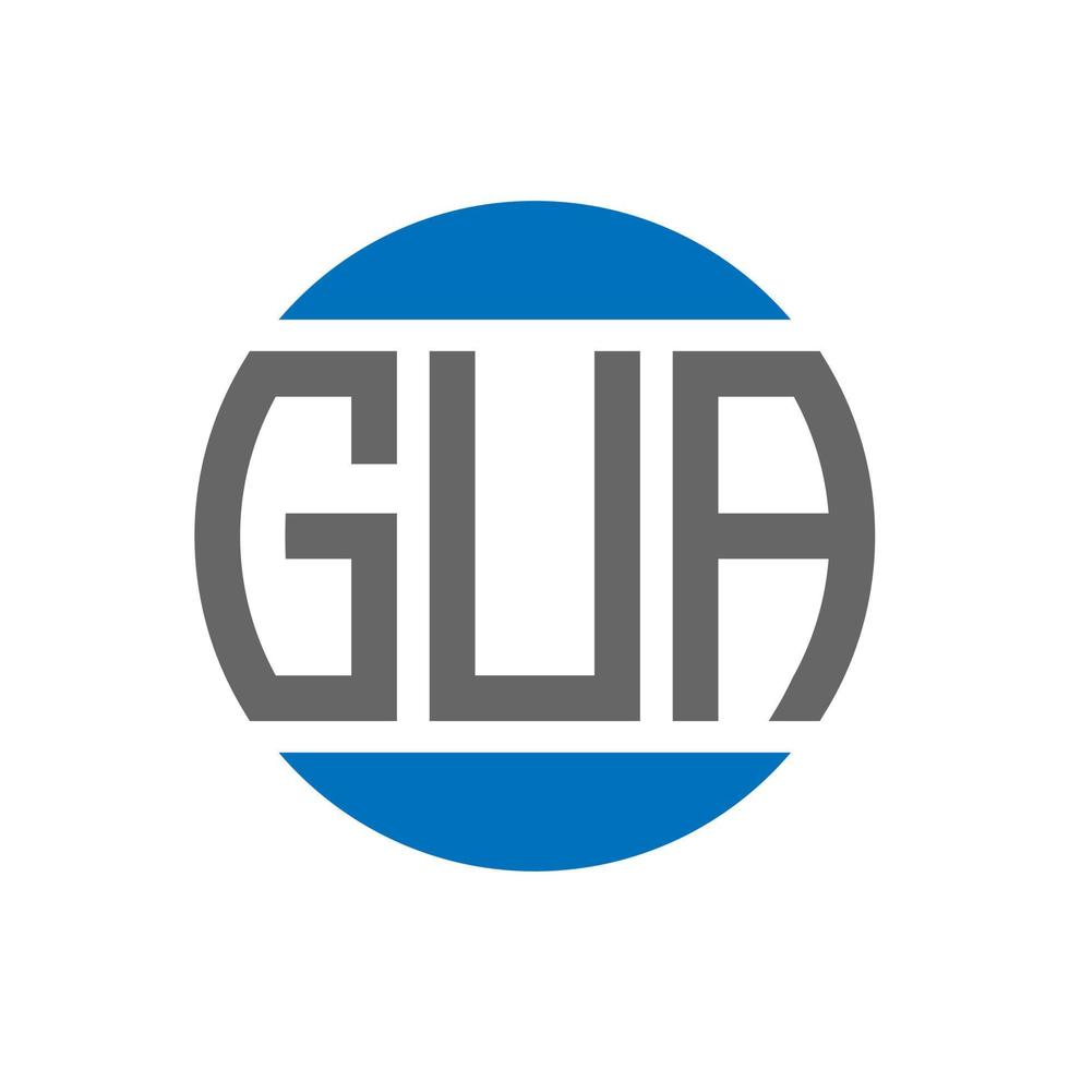 GUA letter logo design on white background. GUA creative initials circle logo concept. GUA letter design. vector