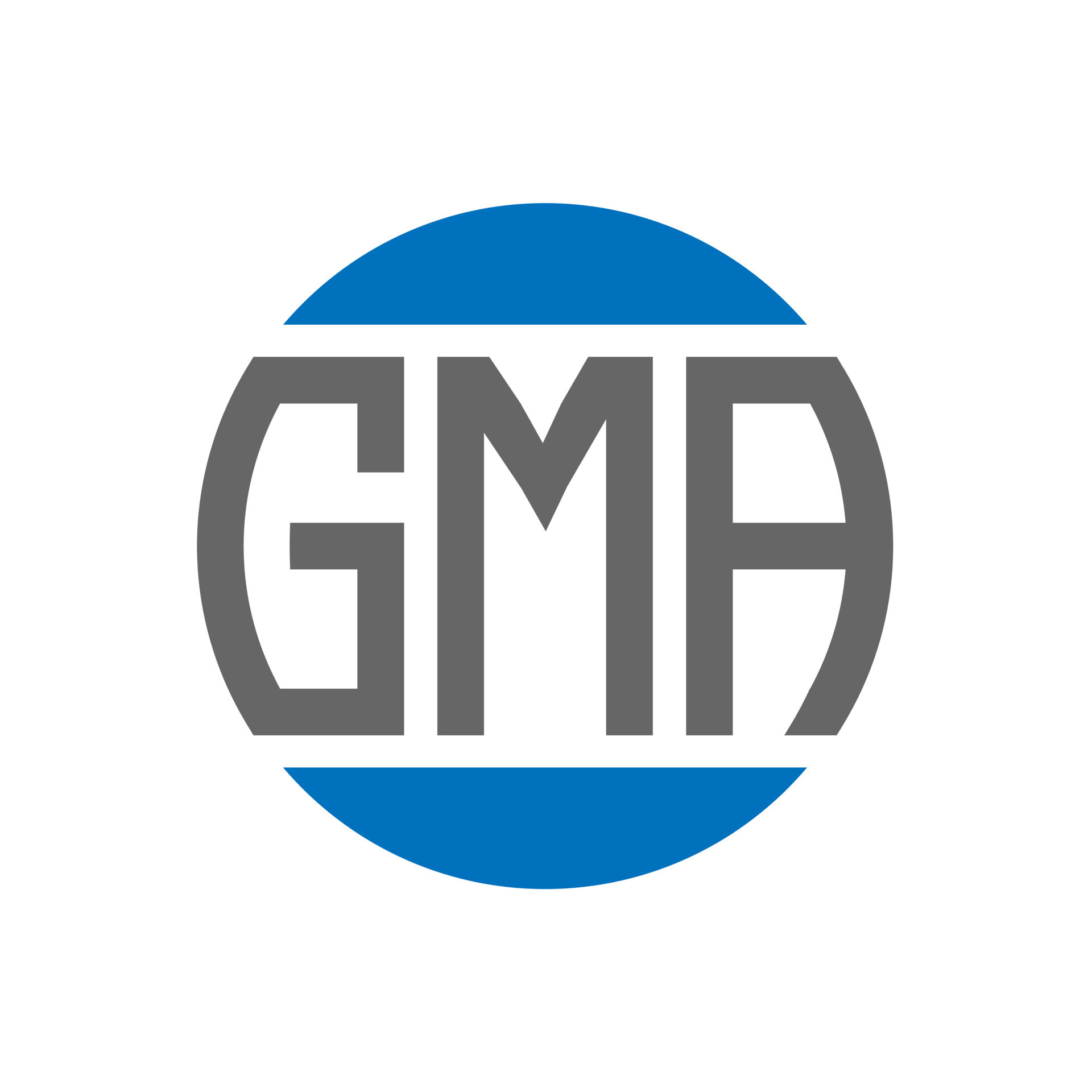GMA letter logo design on white background. GMA creative initials
