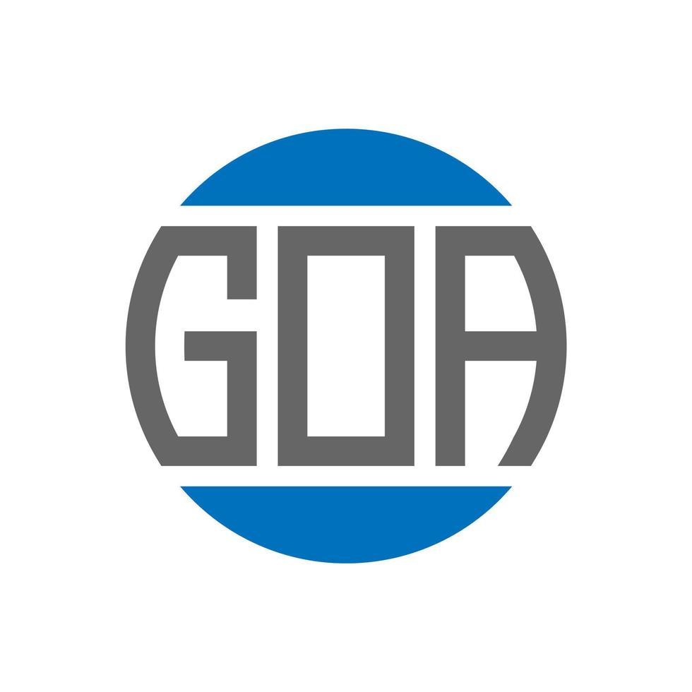 diseño del logotipo de la letra goa sobre fondo blanco. concepto de logotipo de círculo de iniciales creativas de goa. diseño de letras goa. vector