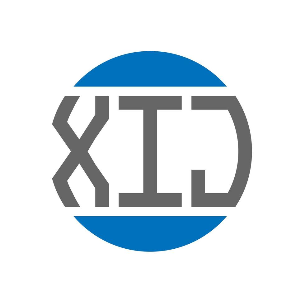 diseño de logotipo de letra xij sobre fondo blanco. concepto de logotipo de círculo de iniciales creativas xij. diseño de letras xij. vector
