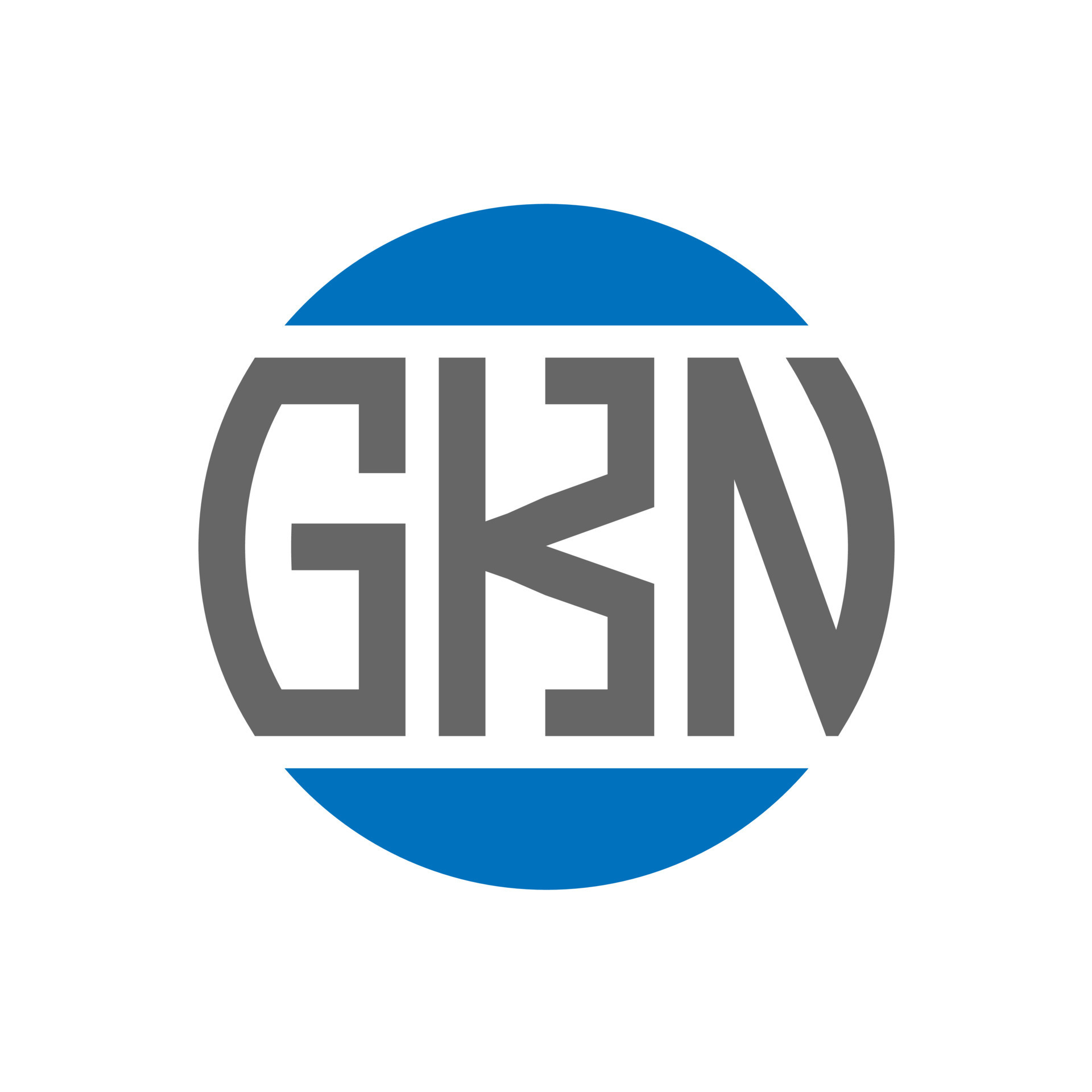 GKN letter logo design on white background. GKN creative initials