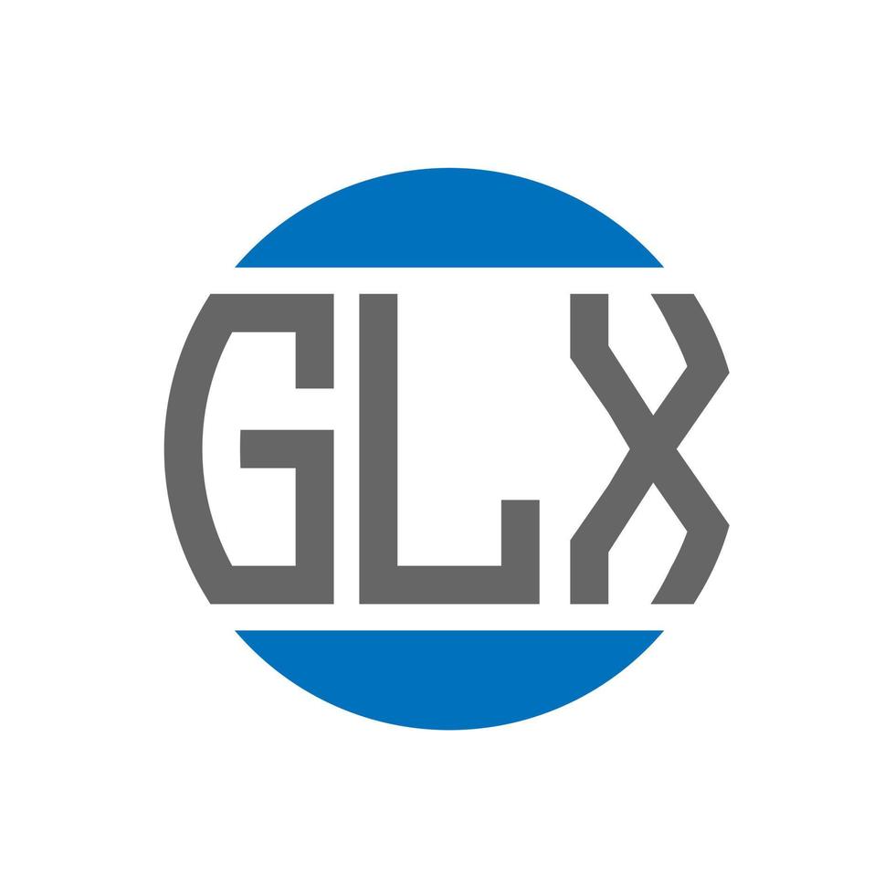 diseño de logotipo de letra glx sobre fondo blanco. concepto de logotipo de círculo de iniciales creativas glx. diseño de letras glx. vector