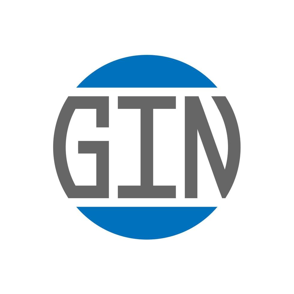 GIN letter logo design on white background. GIN creative initials circle logo concept. GIN letter design. vector