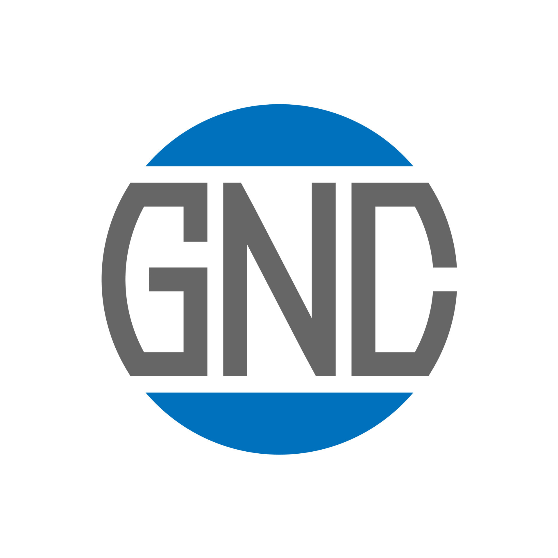 GNC letter logo design on white background. GNC creative initials