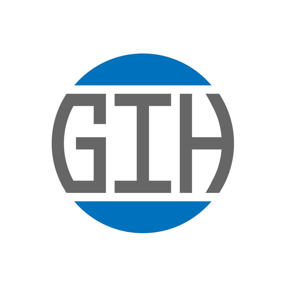 diseño de logotipo de letra gih sobre fondo blanco. concepto de logotipo de círculo de iniciales creativas gih. diseño de letra gih. vector