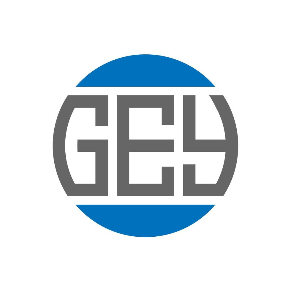 diseño de logotipo de letra gey sobre fondo blanco. concepto de logotipo de círculo de iniciales creativas gey. diseño de letras gey. vector