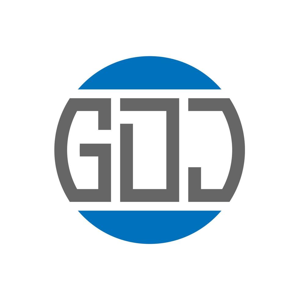 diseño de logotipo de letra gdj sobre fondo blanco. concepto de logotipo de círculo de iniciales creativas de gdj. diseño de letras gdj. vector