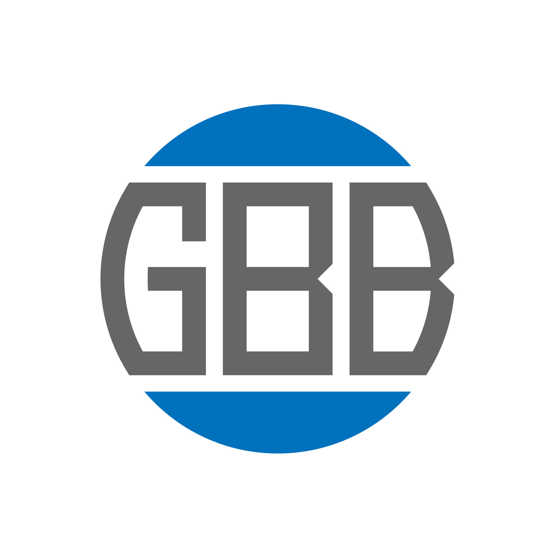 GBB letter logo design on white background. GBB creative initials